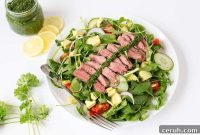 Chimichurri Steak Salad with Grilled Vegetables and Lime Vinaigrette