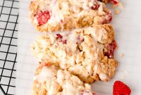 White Chocolate Raspberry Scones with Lemon Glaze