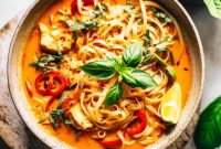 Chicken Thai Noodle Soup with Red Curry Recipe