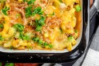 Creamy Baked Chicken Pasta Casserole with Golden Cheese Crust