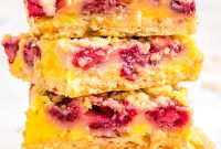 Chewy Raspberry Oat Bars with Lemon Zest
