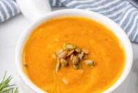 Creamy Roasted Butternut Squash Soup with Sage and Garlic