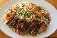 Steak Fettuccine Alfredo Recipe with Creamy Garlic Parmesan Sauce