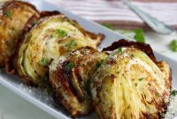 Crispy Air Fryer Cabbage With Garlic and Parmesan