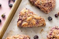 Blackberry Lavender Scones with a Sugary Flaky Crust