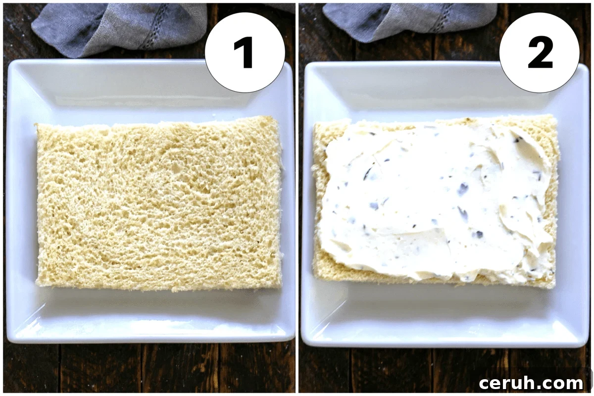 Bacon Roll Ups Steps 1 and 2.