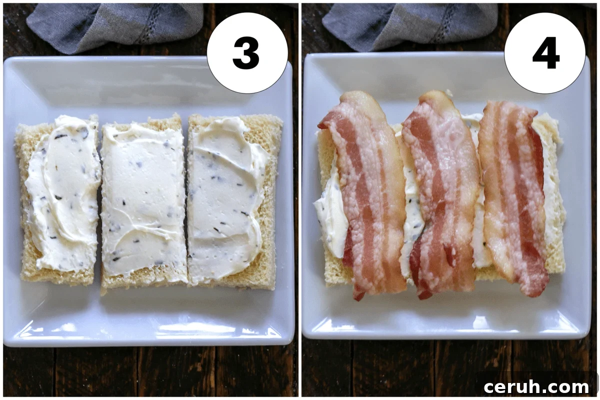 Bacon Roll Ups Steps 3 and 4.
