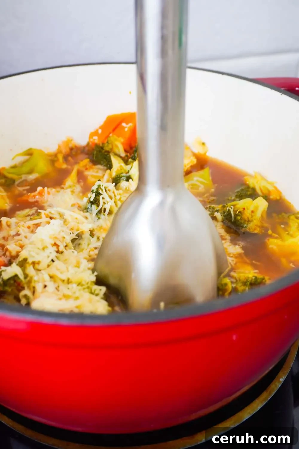 Creamy Spicy Broccoli Soup with Garlic and Chili Oil 13 blend