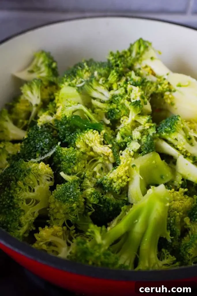 Creamy Spicy Broccoli Soup with Garlic and Chili Oil 9 add in the butternut squash and broccoli