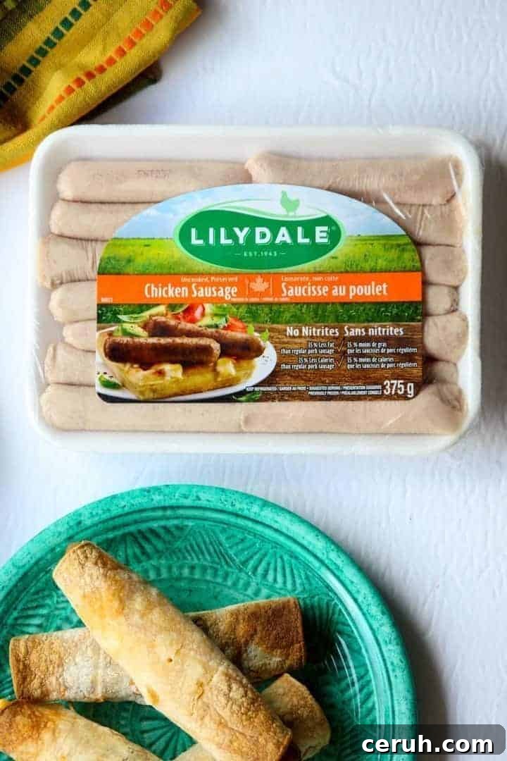 A package of sausage on a table