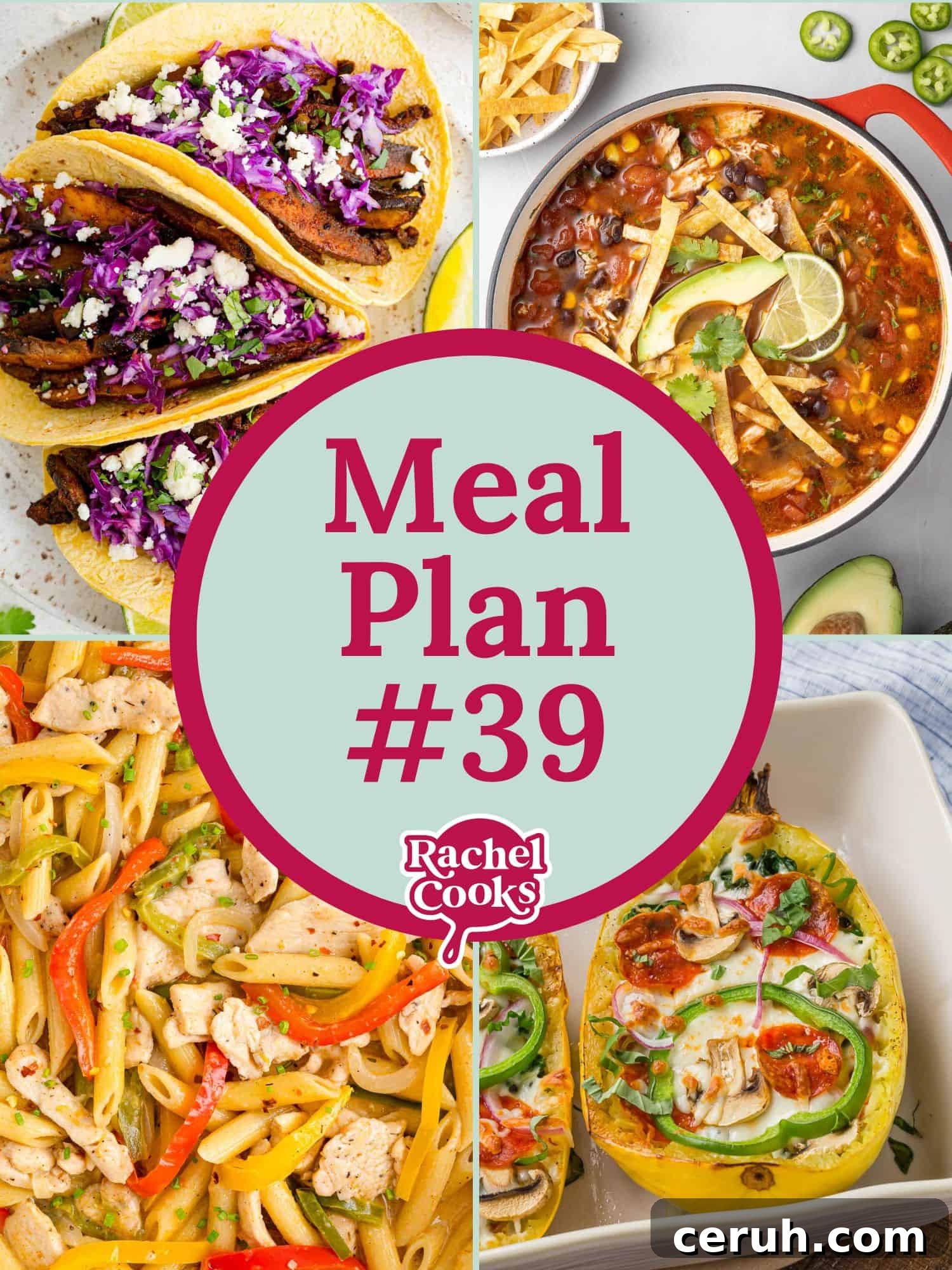 7-Day Family Meal Plan: Balanced Dinners & Shopping List 2 Meal plan 39 graphic with text and photos.
