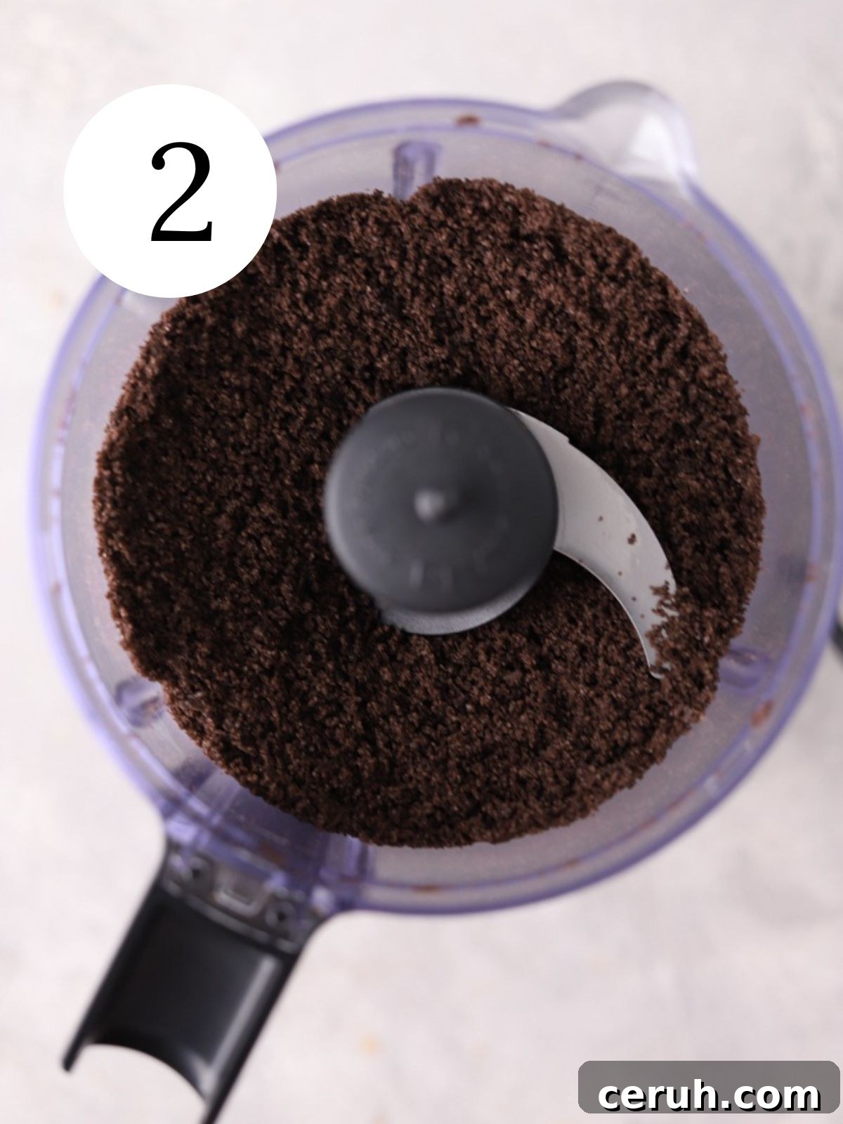 Food processor with Oreo crumbs