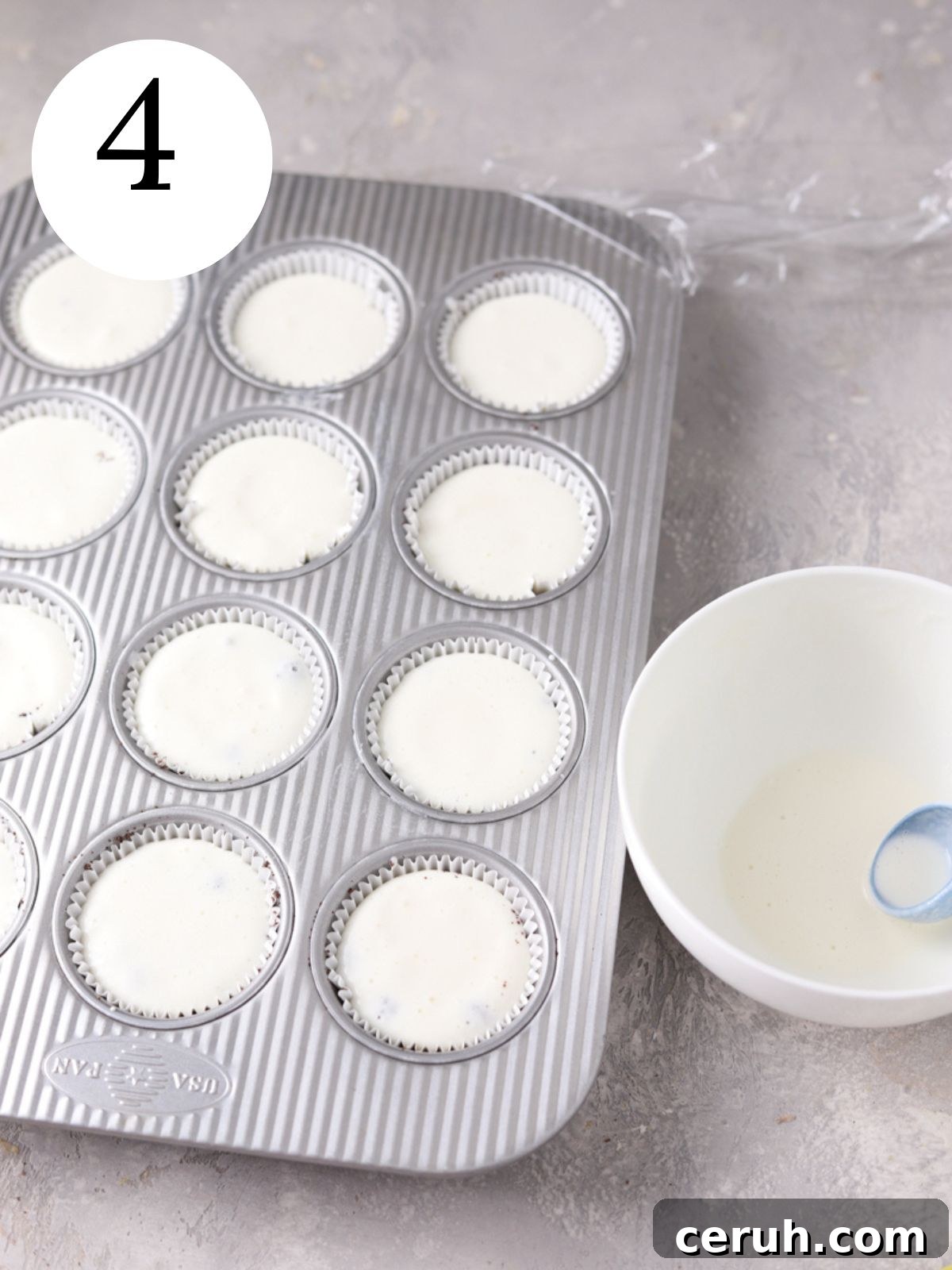 Muffin pan filled with ice cream