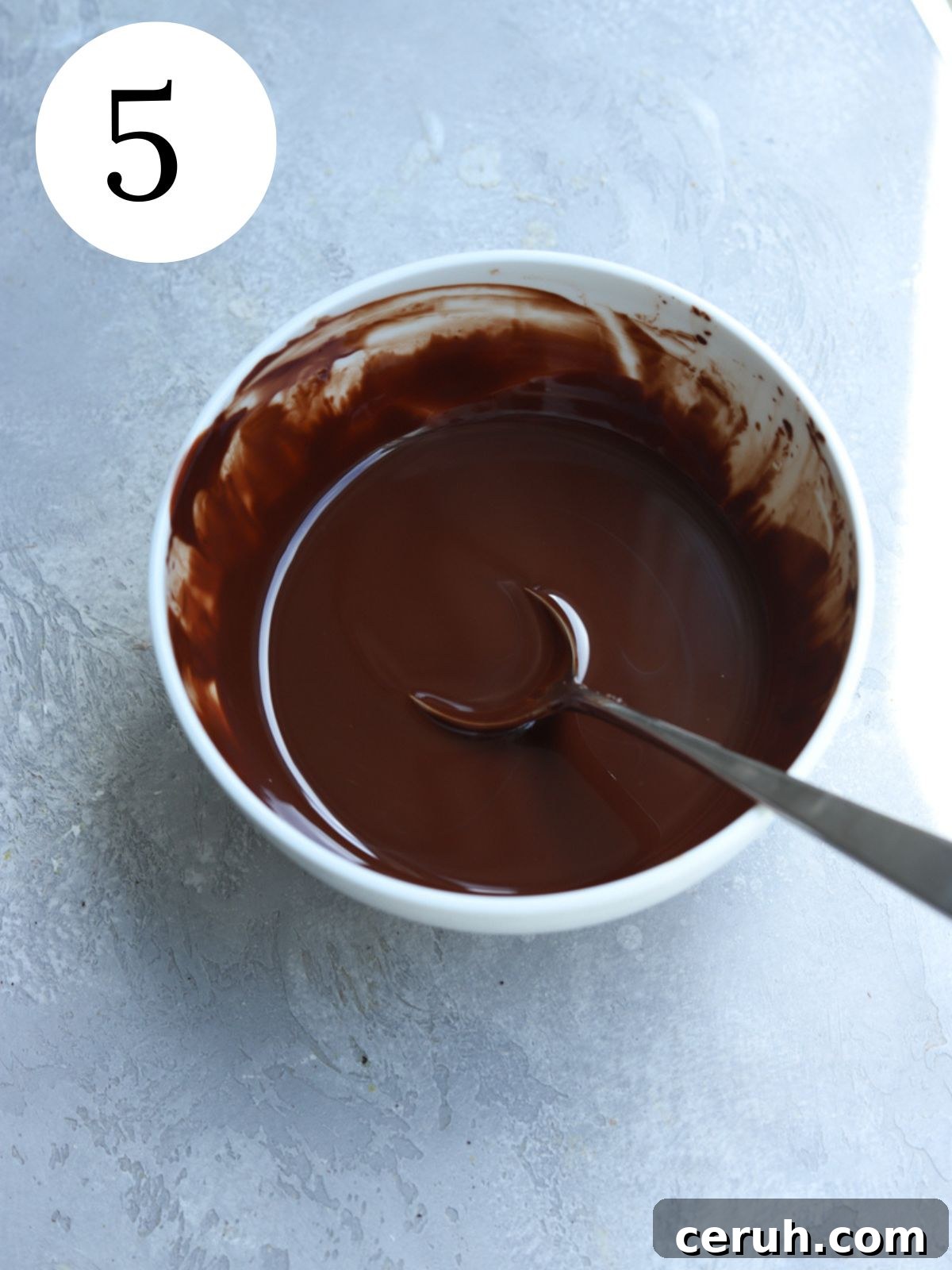 Bowl with melted chocolate