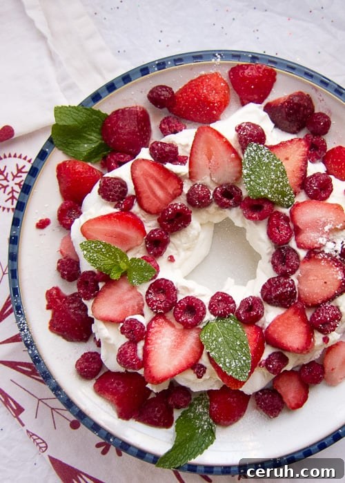 Close-up of pavlova