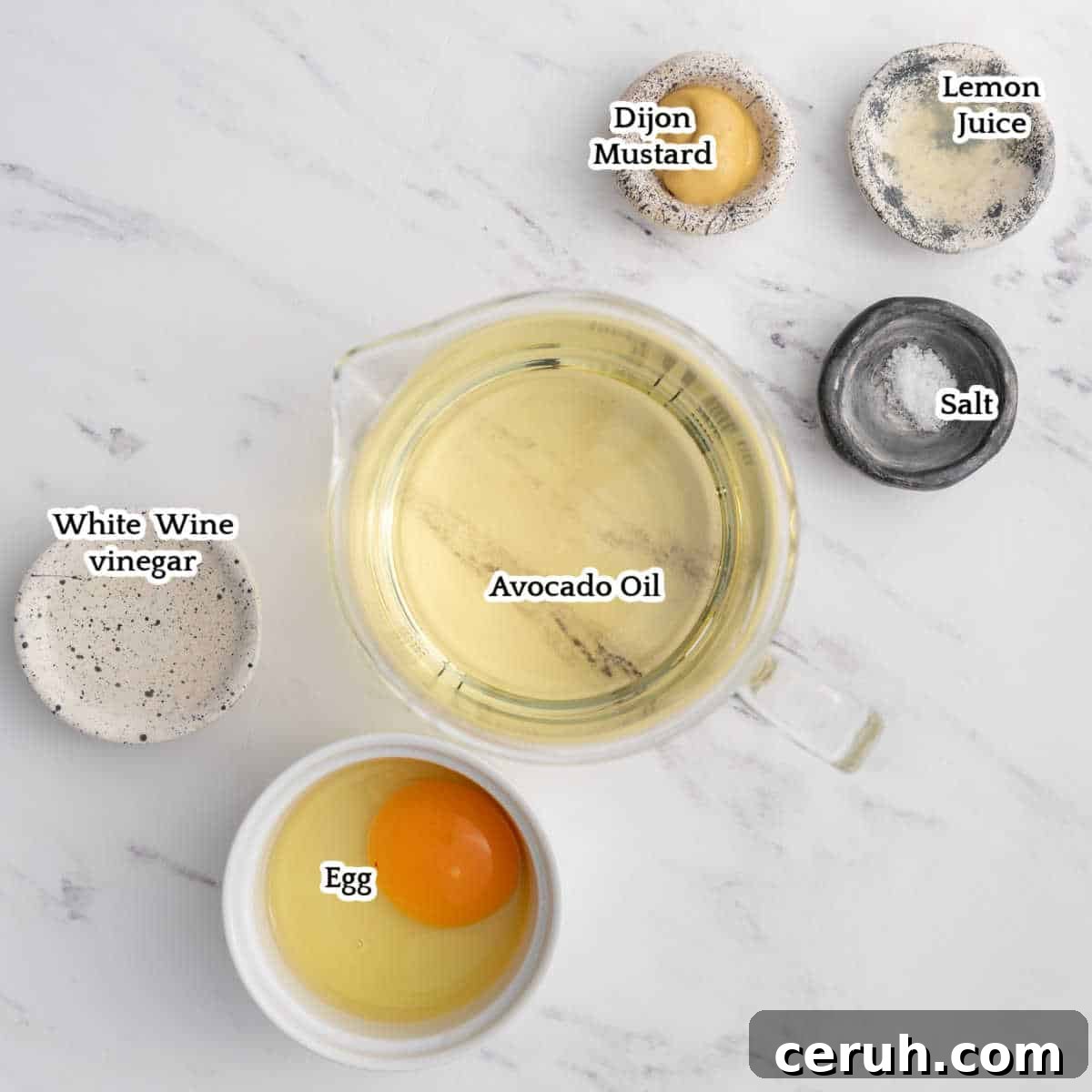 ingredients to make homemade mayo.
