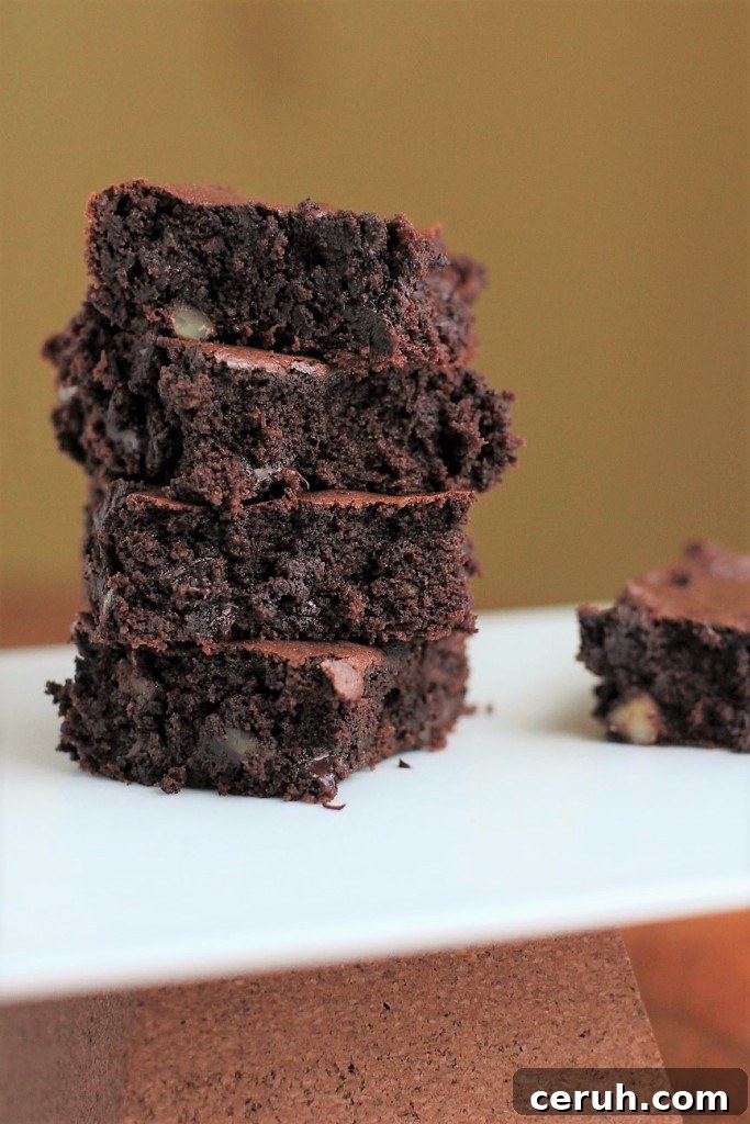 Blender Brownie stack on plate