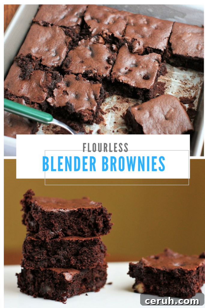 Flourless Blender Brownies Pinterest Graphic