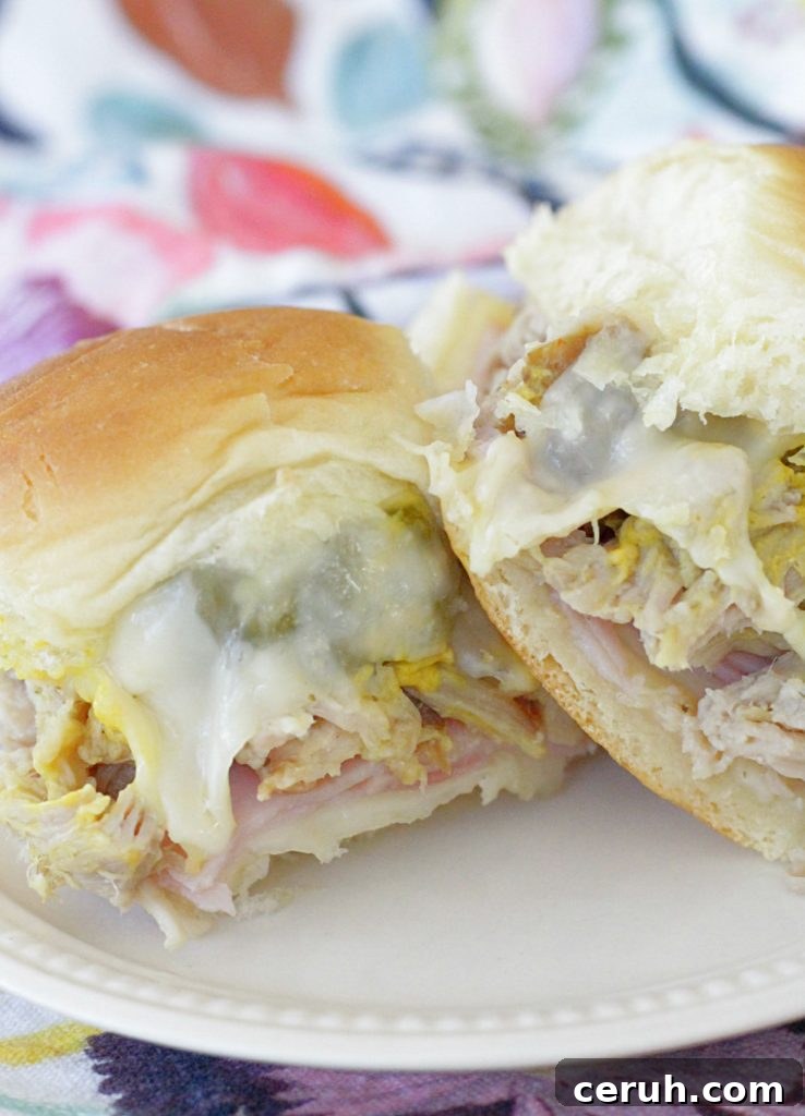 Slow Cooker Cuban Pork Sliders with Tangy Pickles 4 Slow Cooker Pork Cubano Sliders