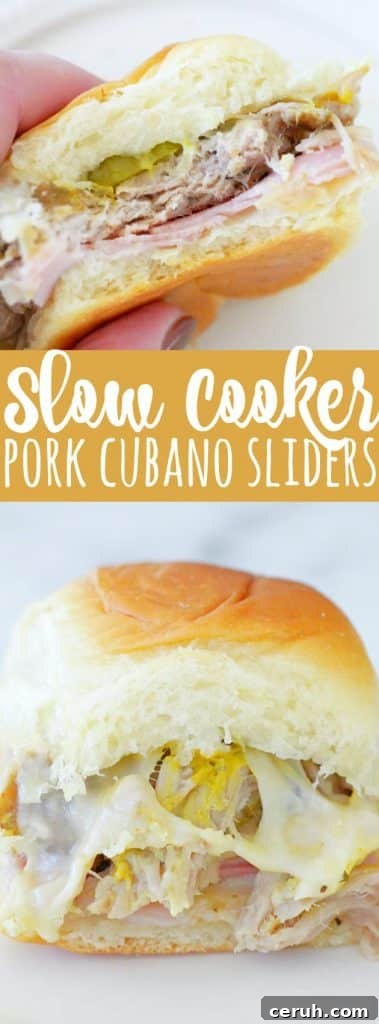 Slow Cooker Cuban Pork Sliders with Tangy Pickles 5 Slow Cooker Pork Cubano Sliders