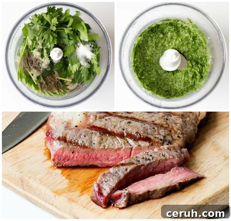 Chimichurri Steak Salad - Simple dinner recipe that is bright, healthy and light, but still packs a huge punch in the taste department!