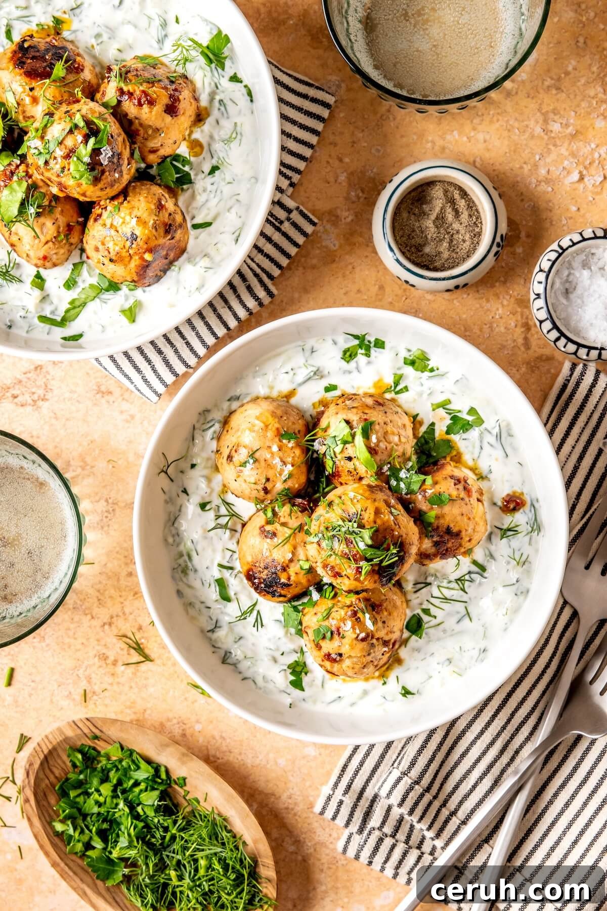 Sun Dried Tomato Meatballs with DF Tzatziki - Olivia Adriance
