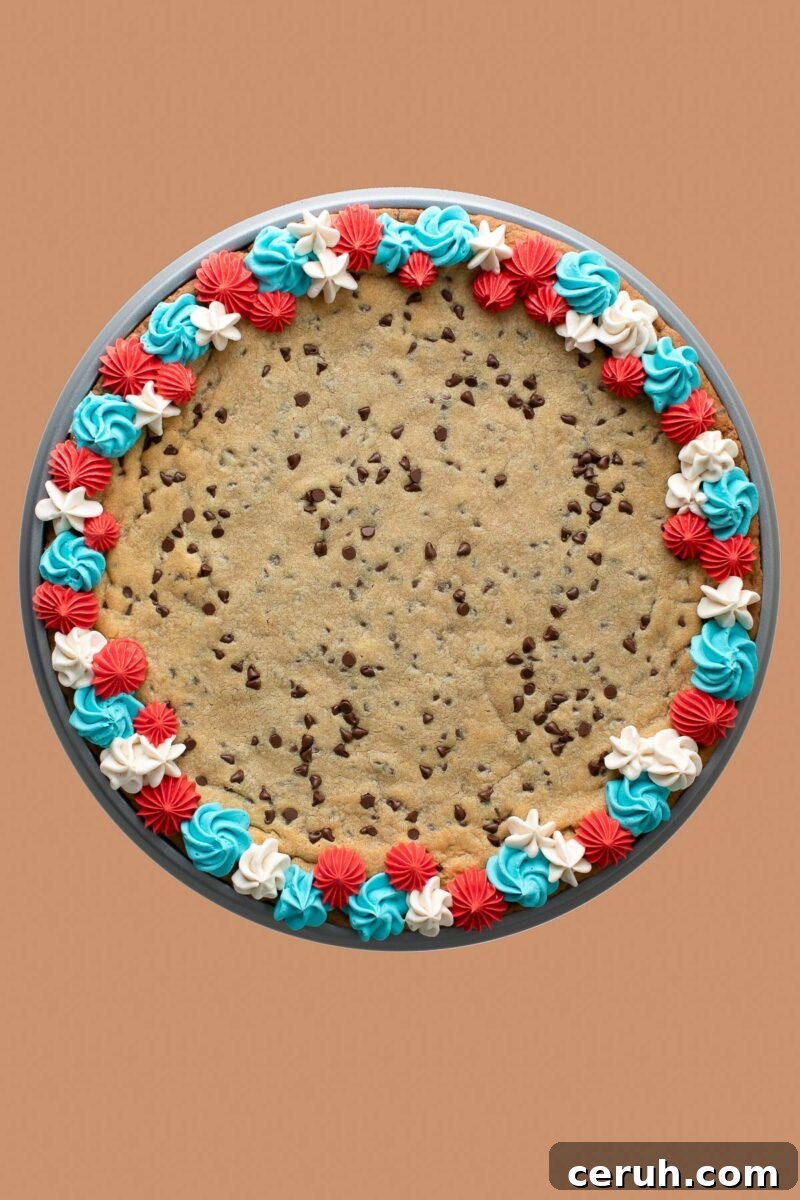 Fourth of July Cookie Cake with Frosting