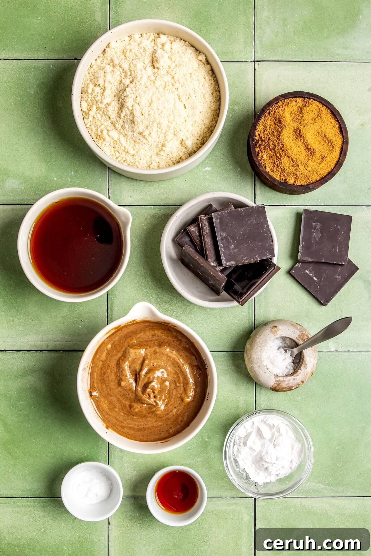 Ingredients for Chocolate Stuffed Almond Flour Cookies - Olivia Adriance