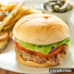 Juicy Turkey Burger Recipe with Flavorful Toppings 9 Turkey Burgers with Feta and Basil with Garlic Fries on Side