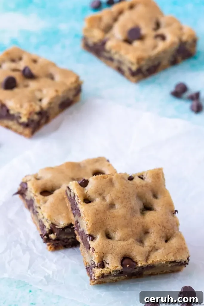 chewy chocolate chip cookie bars