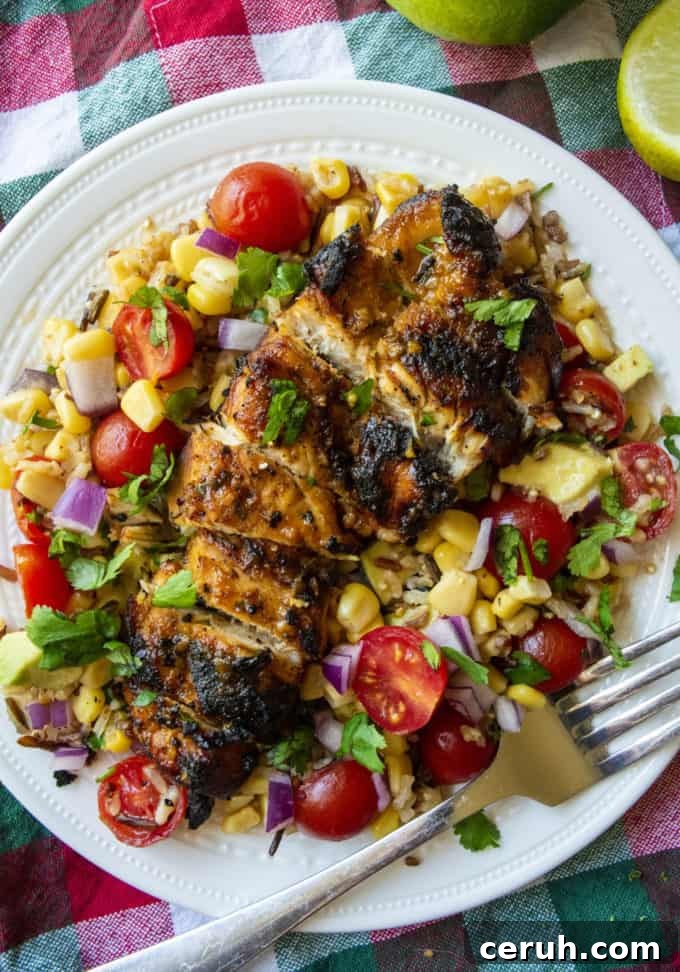 plate of tequila lime chicken