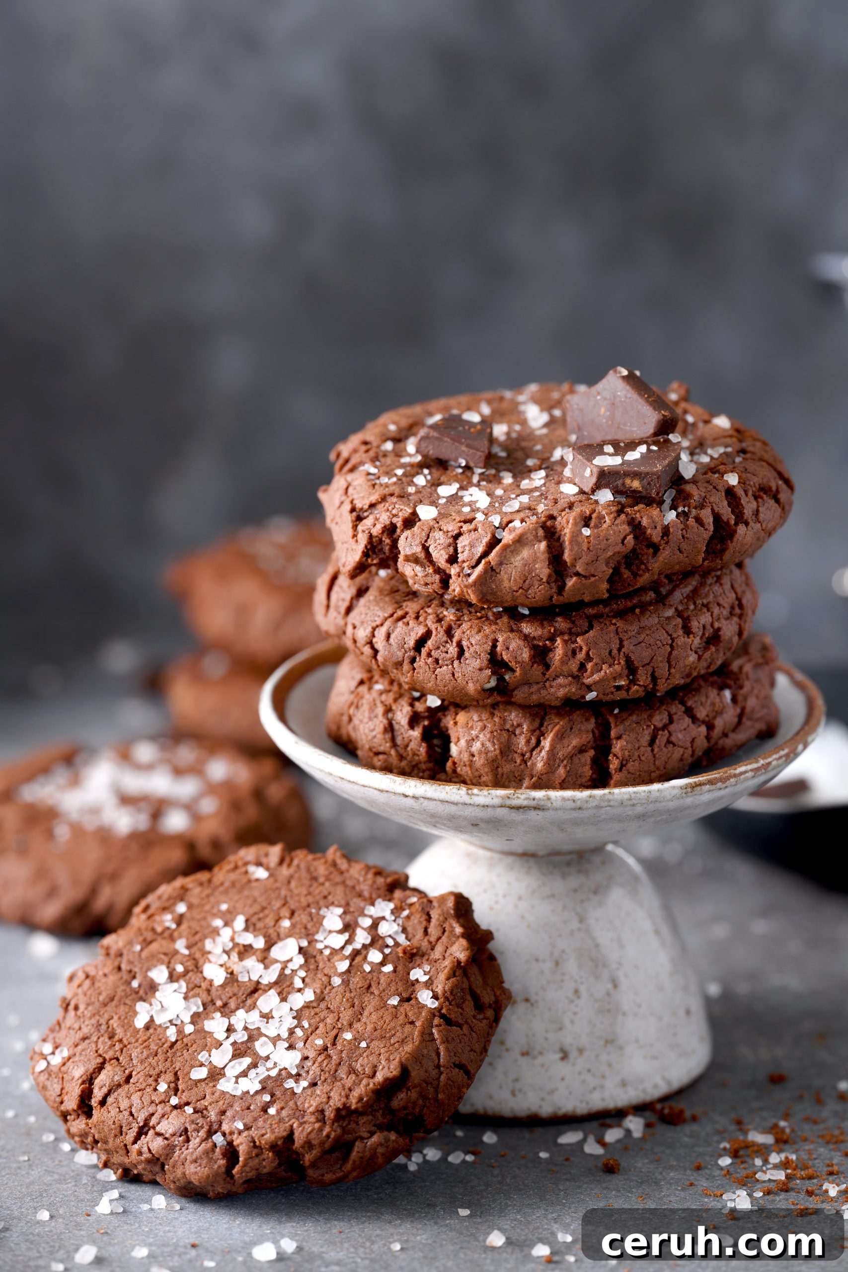Stack of brownie cookies