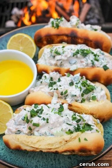 A close up shot of the Grilled Shrimp Roll.
