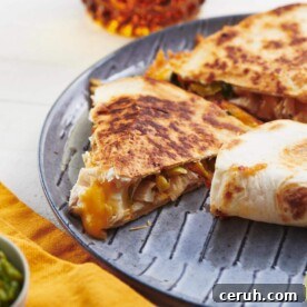 Overstuffed Chicken and Vegetable Quesadillas