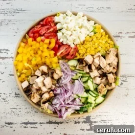 Chopped Salad with Chicken, Tomatoes and Lemon Thyme Dressing