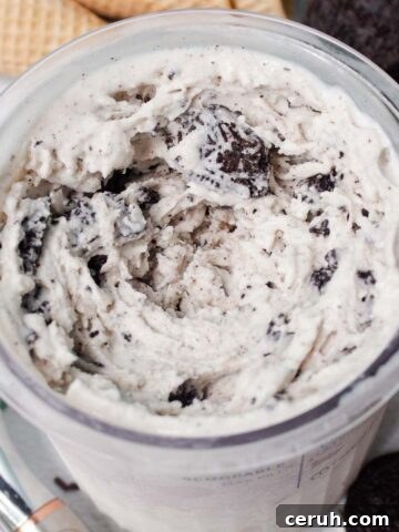 Ninja Creami Cookies and Cream Ice Cream in a pint