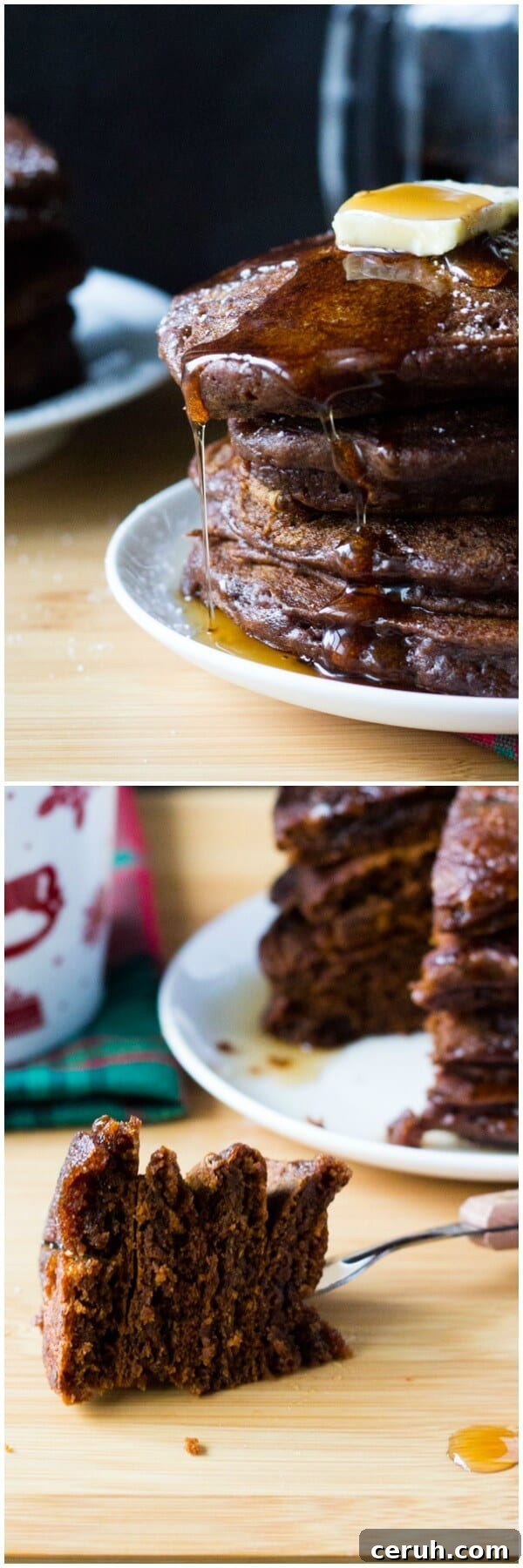 Filled with spices, super fluffy & perfectly moist - these easy Gingerbread Pancakes are the ultimate breakfast for the holidays!