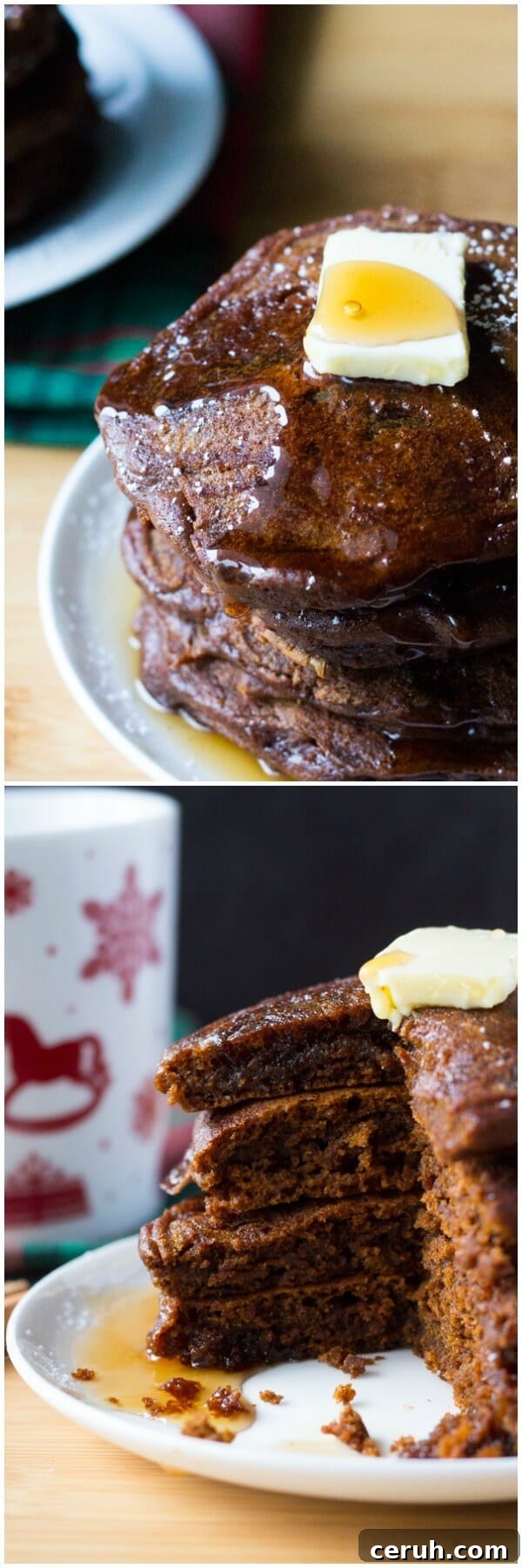 Filled with spices, super fluffy & perfectly moist - these easy Gingerbread Pancakes are the ultimate breakfast for the holidays!