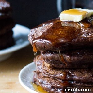 Filled with spices, super fluffy & perfectly moist - these easy Gingerbread Pancakes are the perfect breakfast for the holidays!