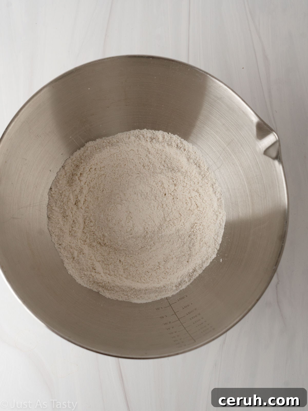 Dry ingredients in a bowl.