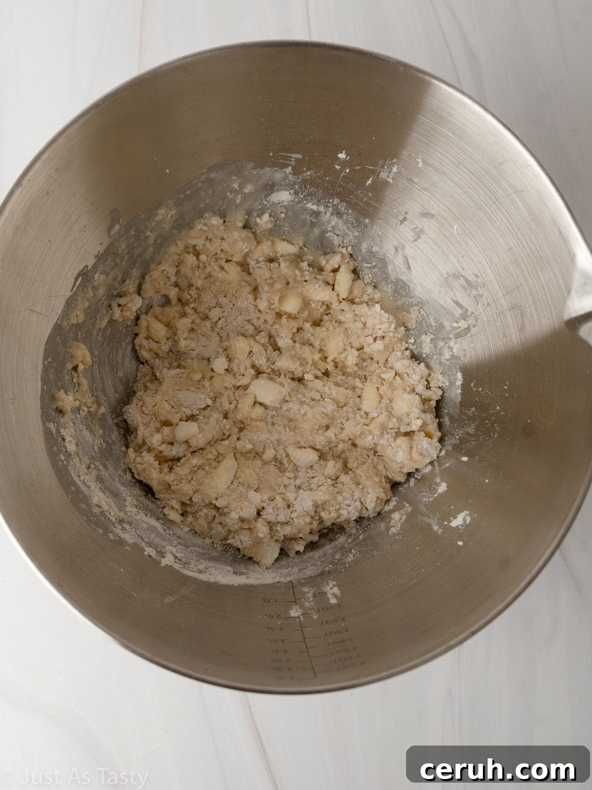 Scone dough in a bowl.