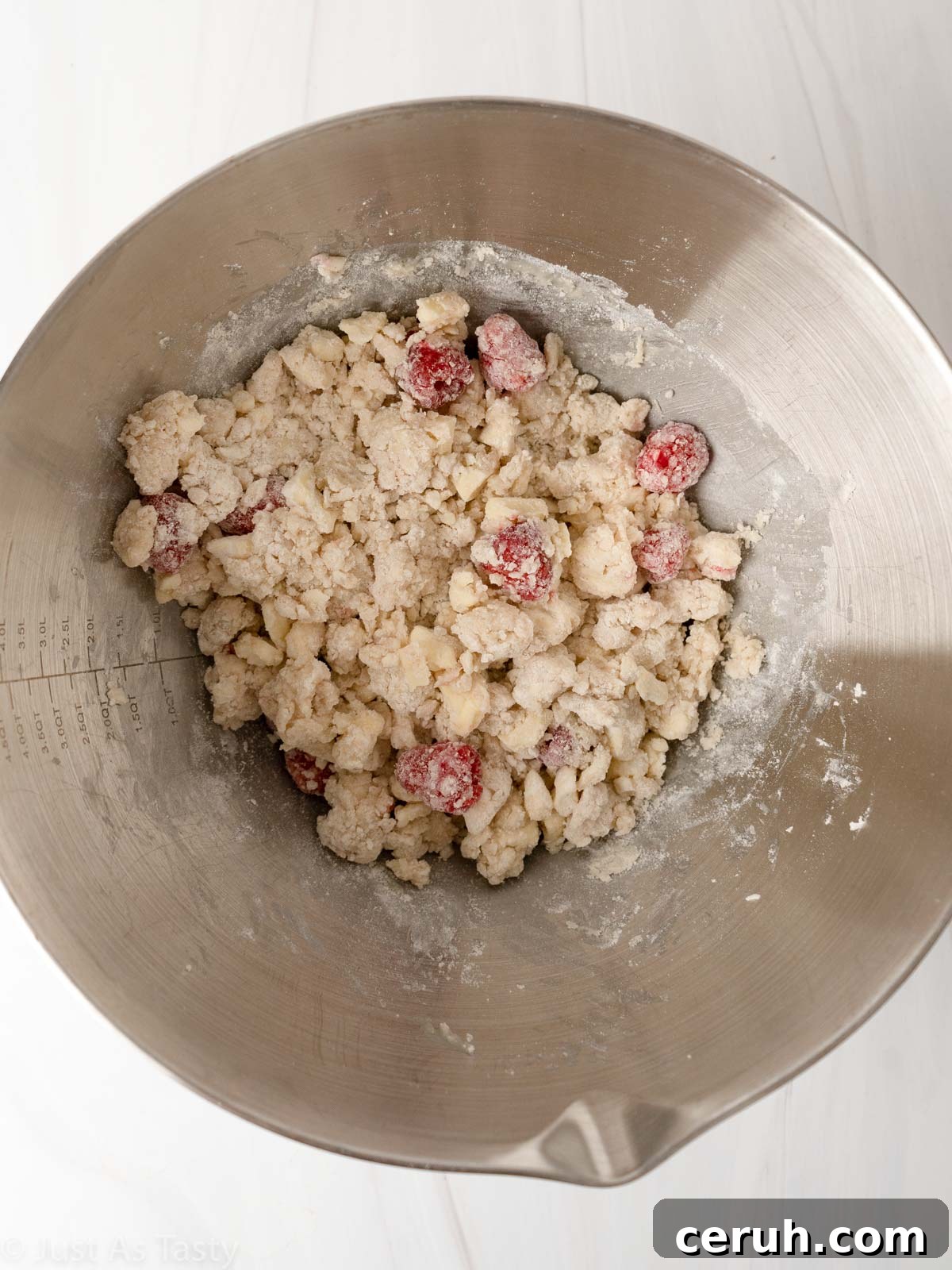 Scone dough in a bowl.