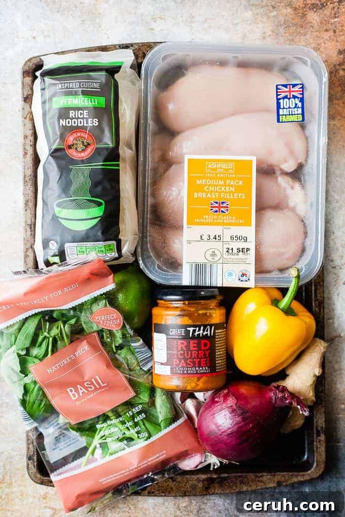 Ingredients for Thai Chicken Noodle Soup