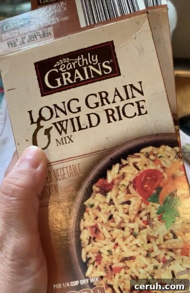A box of long grain wild rice