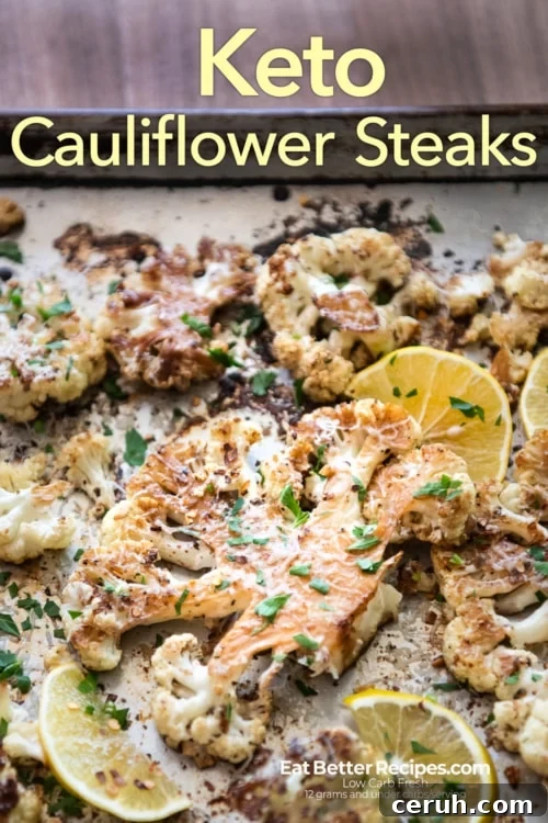 low carb cauliflower steaks on sheet pan