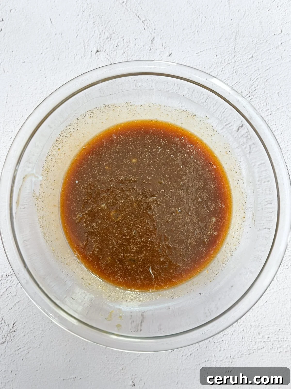 wet ingredients mixed together.