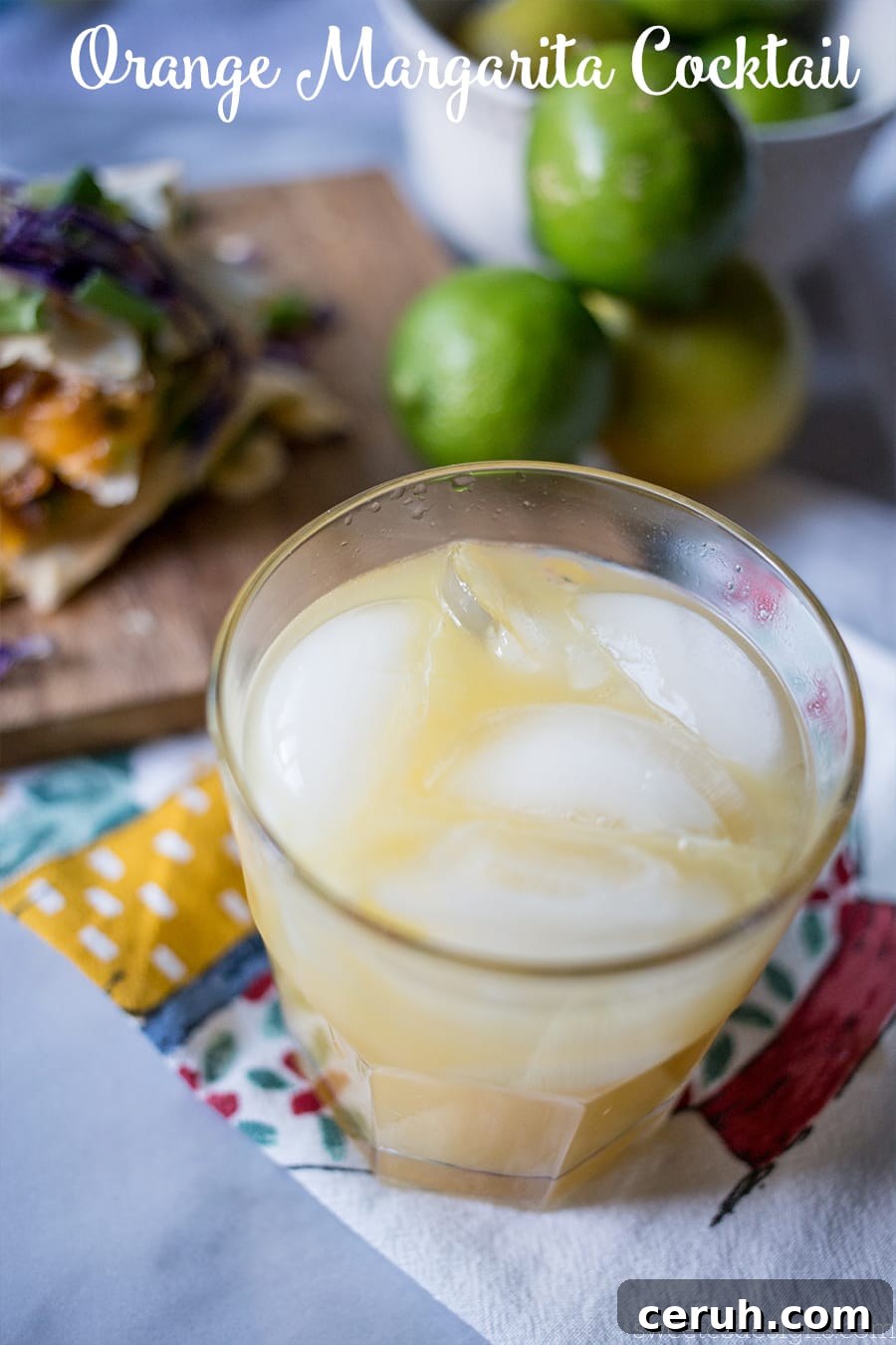 orange drink in a glass with ice