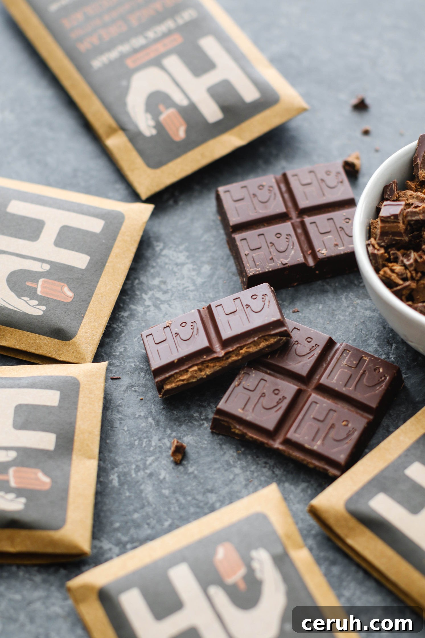 Hu Kitchen Chocolate scattered by Flora & Vino