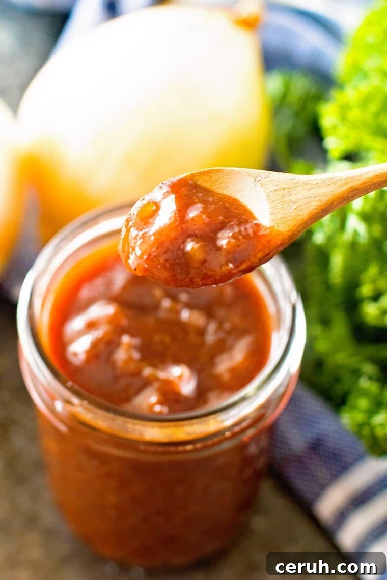 Root Beer Barbecue Sauce on Spoon