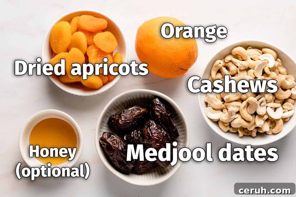 recipe ingredients with text labels